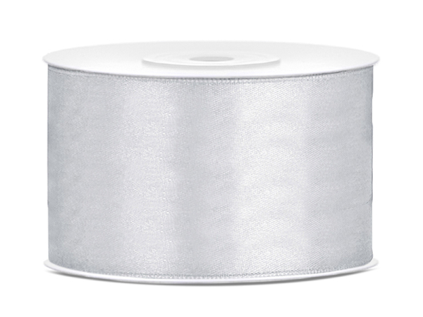Satin Ribbon, silver, 38mm/25m