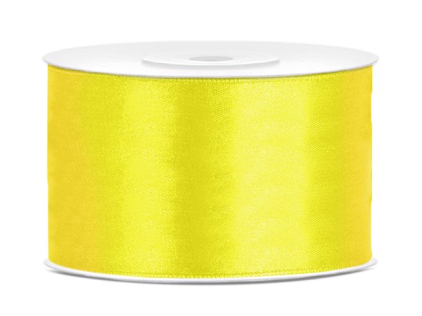 Satin Ribbon, yellow, 38mm/25m