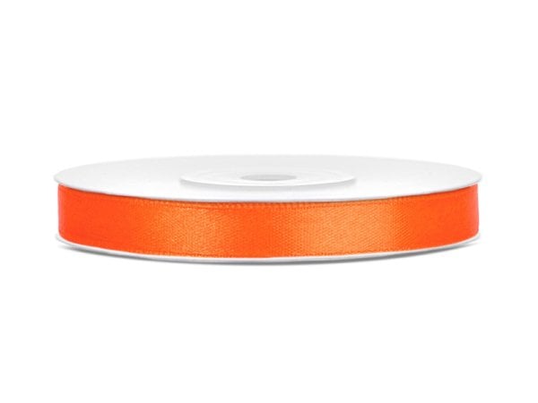 Satin Ribbon, orange, 6mm/25m