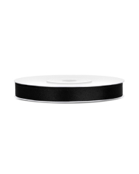 Satin Ribbon, black, 6mm/25m
