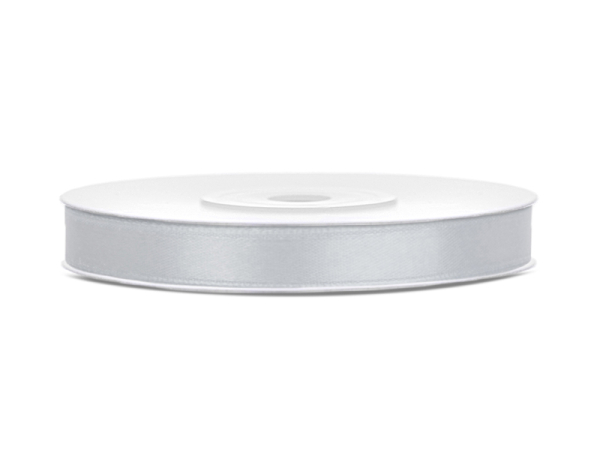 Satin Ribbon, silver, 6mm/25m