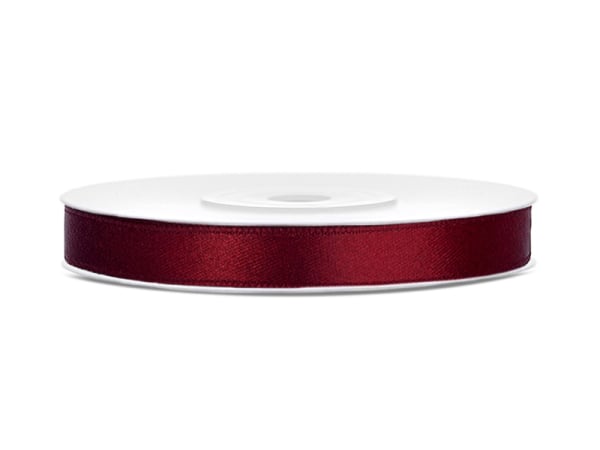 Satin Ribbon, deep red, 6mm/25m (1 pc. / 25 lm)