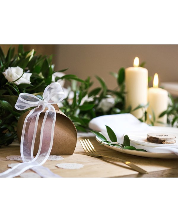Chiffon Ribbon, white, 25mm/25m (1 pc. / 25 lm)
