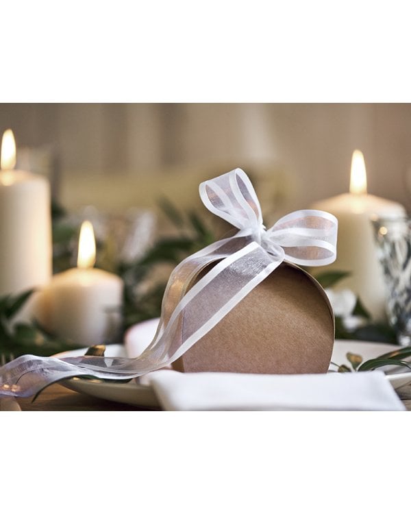 Chiffon Ribbon, white, 25mm/25m (1 pc. / 25 lm)