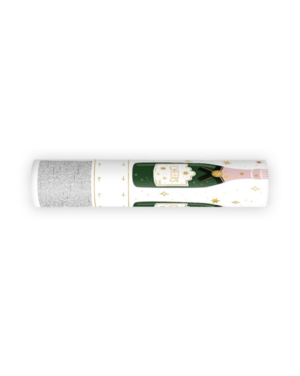 Confetti canon Champaigne with stars, 20 cm