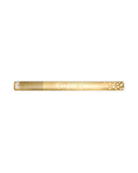 Confetti cannon with hearts, gold, 60cm