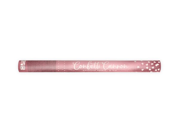 Confetti cannon with hearts, rose gold, 60cm
