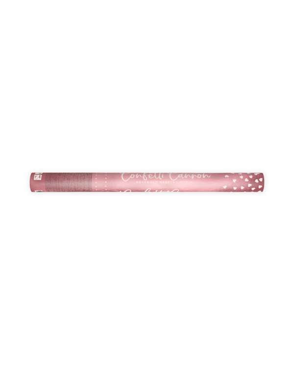 Confetti cannon with hearts, rose gold, 60cm