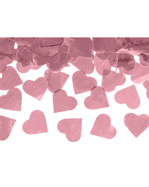 Confetti cannon with hearts, rose gold, 60cm