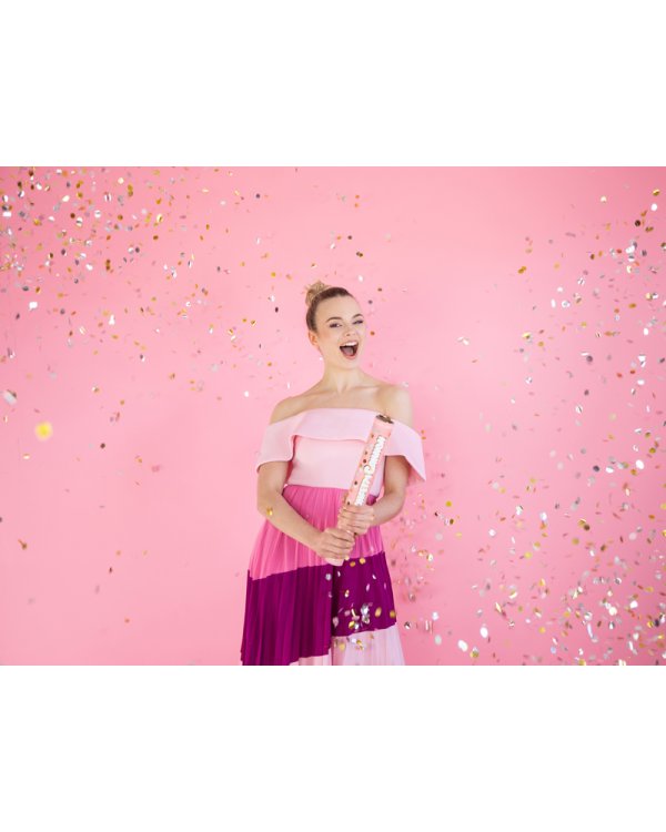 Confetti cannon with circles, 60cm