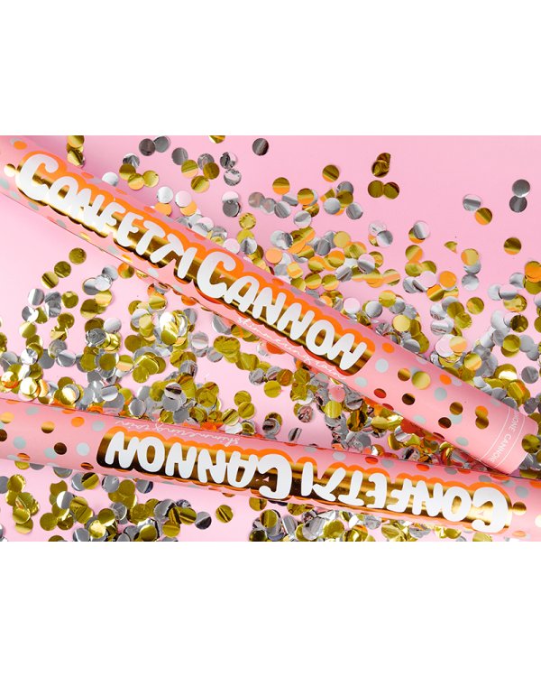 Confetti cannon with circles, 40cm