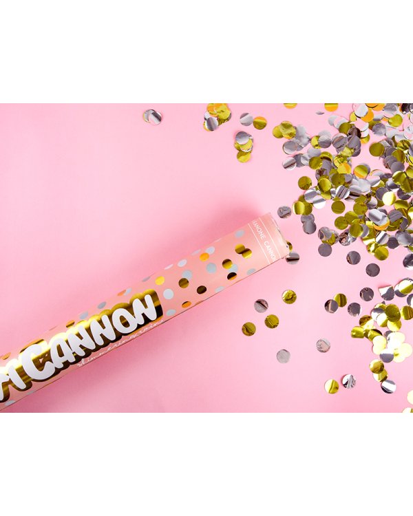 Confetti cannon with circles, 40cm