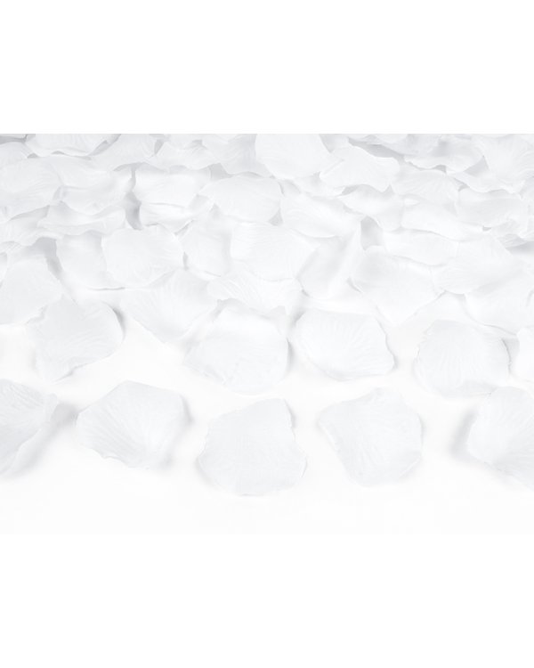 Confetti cannon with rose petals, white, 40cm