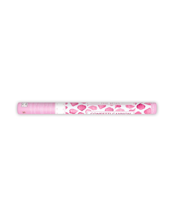 Confetti cannon with rose petals, pink, 60cm