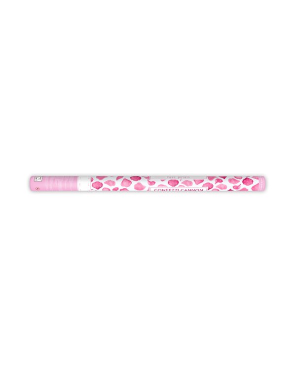 Confetti cannon with rose petals, pink, 80cm