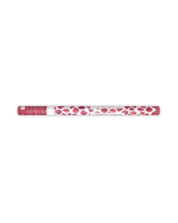 Confetti cannon with rose petals, deep red, 80 cm