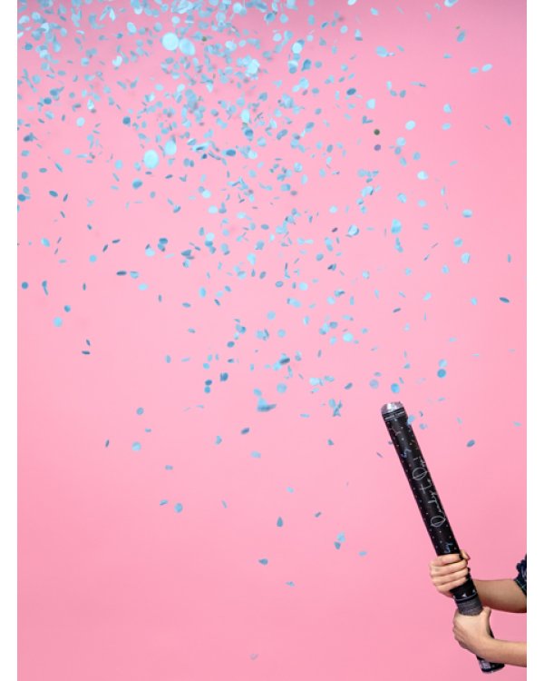 Gender reveal confetti cannon - Ready to pop, blue, 60cm
