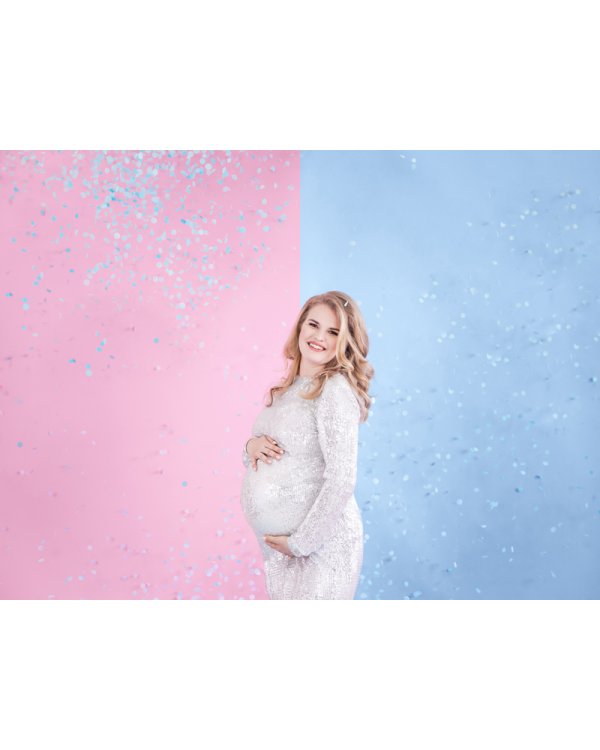 Gender reveal confetti cannon - Ready to pop, blue, 60cm