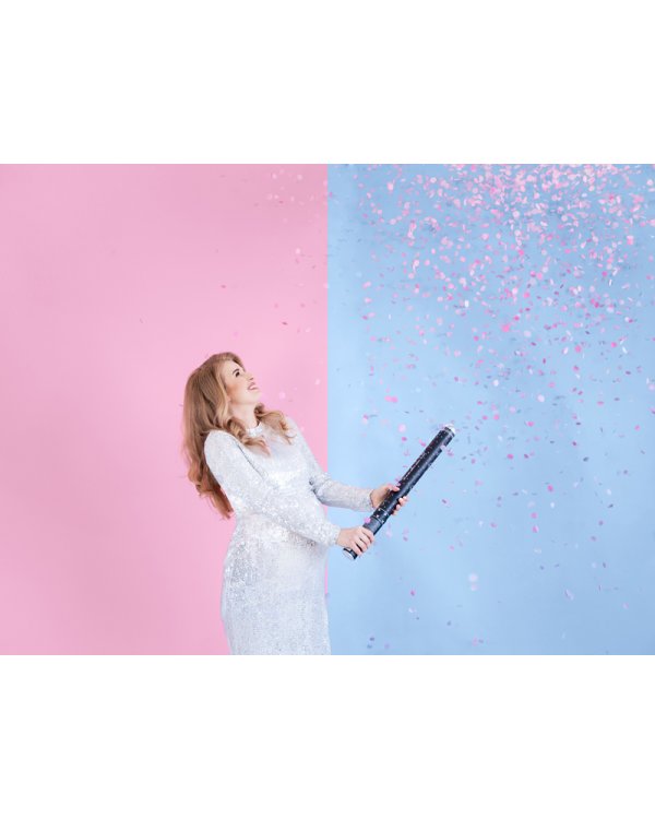 Gender reveal confetti cannon - Ready to pop, pink, 60cm