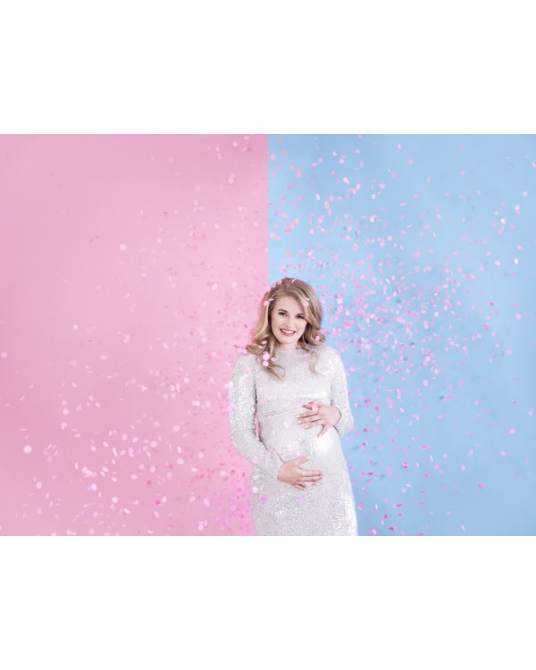 Gender reveal confetti cannon - Ready to pop, pink, 60cm