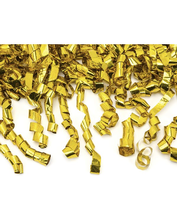 Confetti cannon with streamers, gold, 40cm