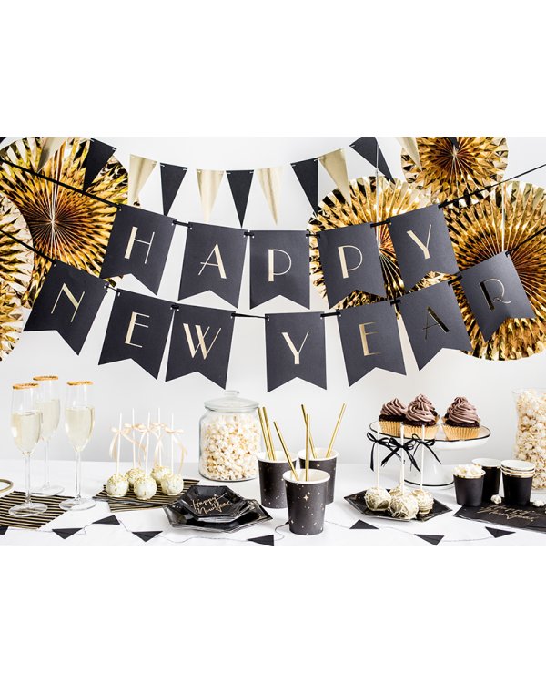 Confetti cannon with stars, gold, 60cm