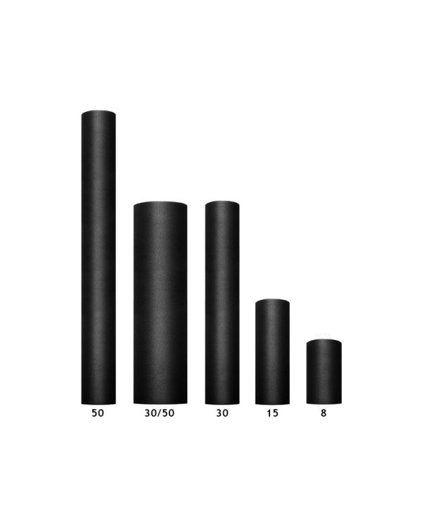 Tulle Plain, Stiff, black, 0.3 x 50m (1 pc. / 50 lm)