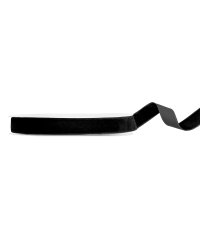 Velour ribbon, black, 15mm/10m