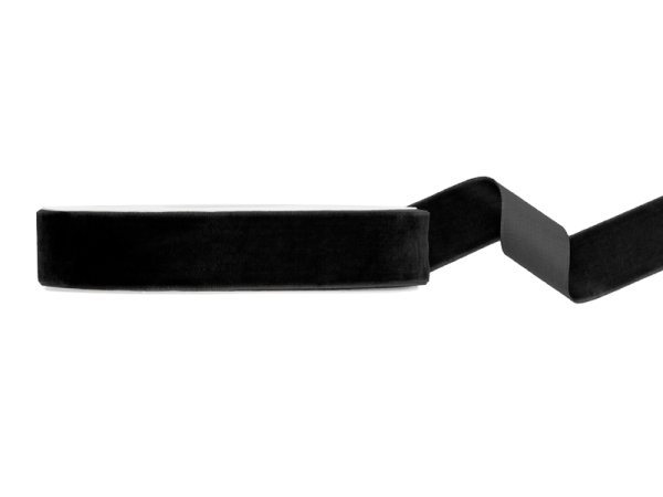 Velour ribbon, black, 25mm/10m
