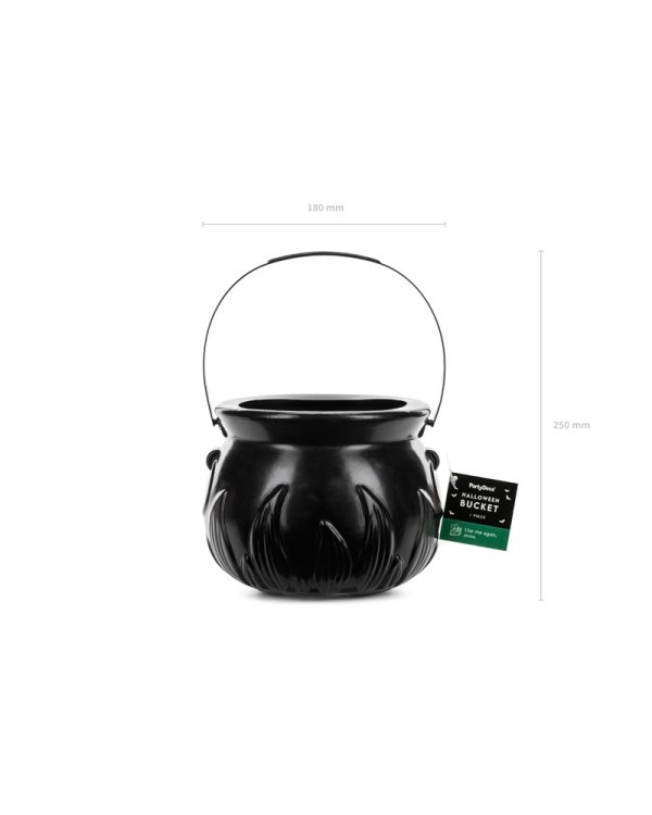 Cauldron Pot bucket, 18x13.5cm, black