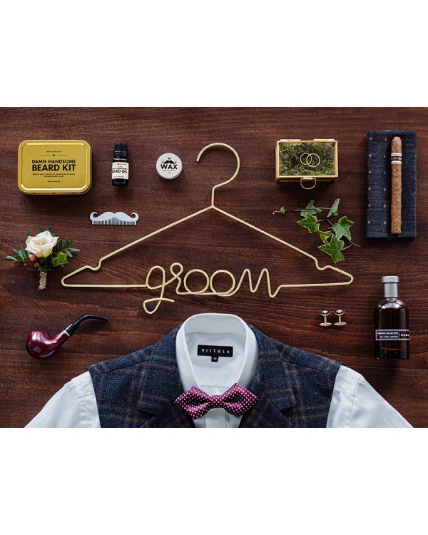 Metal hanger Groom, gold, 45x27cm