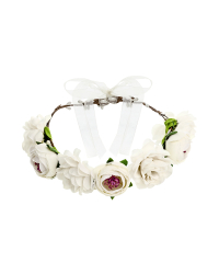 Flower crown, white, 17cm