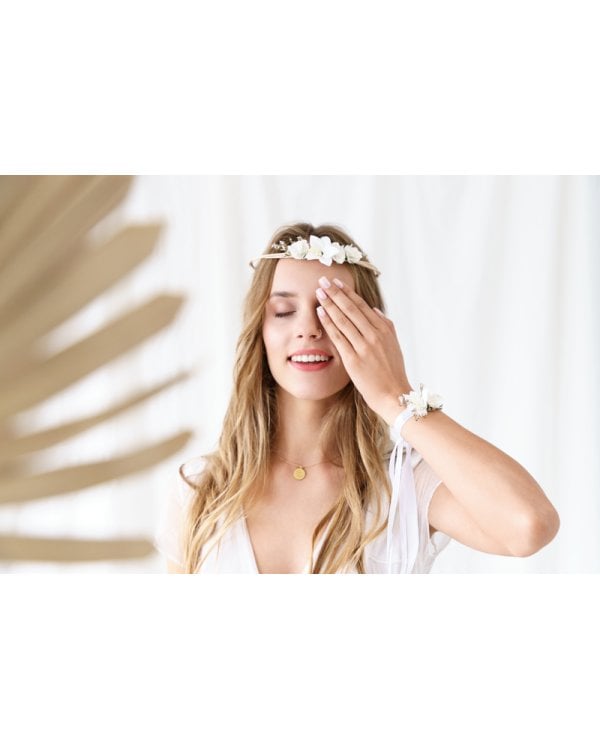 Flower crown, white, 18cm