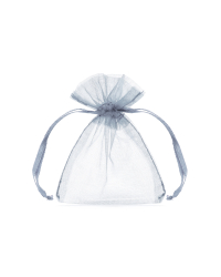 Organza pouches, silver, 10cm (1 pkt / 10 pc.)