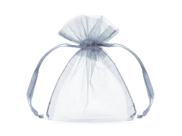 Organza pouches, silver, 10cm (1 pkt / 10 pc.)
