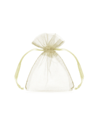 Organza pouches, cream, 10cm (1 pkt / 10 pc.)