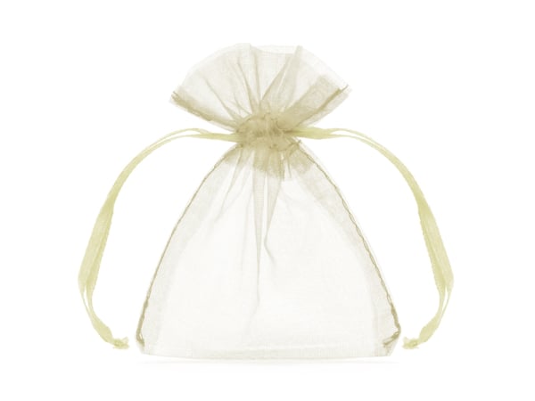 Organza pouches, cream, 10cm (1 pkt / 10 pc.)