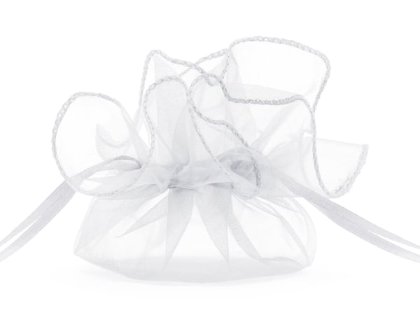 Organza pouches, white, 25cm (1 pkt / 10 pc.)