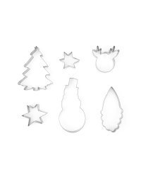 Cookie cutters Merry Christmas, silver (1 pkt / 6 pc.)