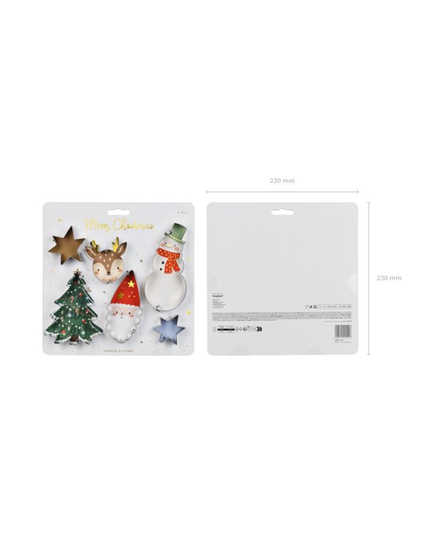Cookie cutters Merry Christmas, silver (1 pkt / 6 pc.)