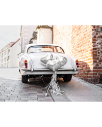 Car decoration kit - Hearts, silver
