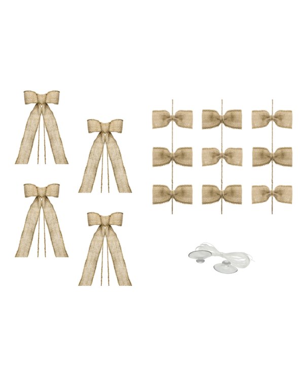 Car decoration kit - Bows, burlap