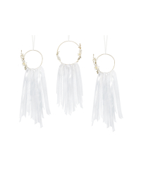 Decoration kit - Dream catchers, white (1 pkt / 3 pc.)