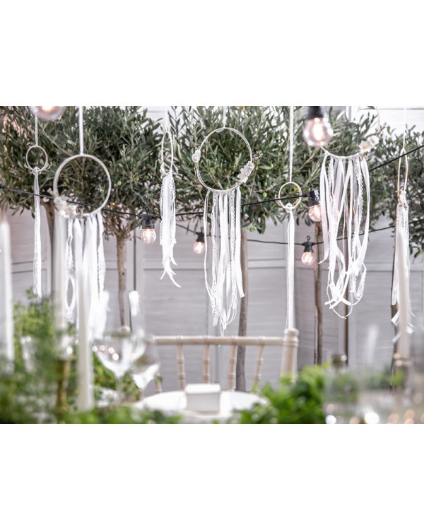Decoration kit - Dream catchers, white (1 pkt / 3 pc.)