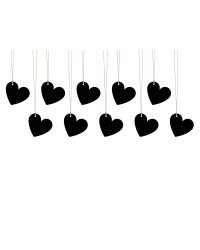 Paper Hearts, black, 5 x 4.5cm (1 pkt / 10 pc.)