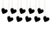 Paper Hearts, black, 5 x 4.5cm (1 pkt / 10 pc.)