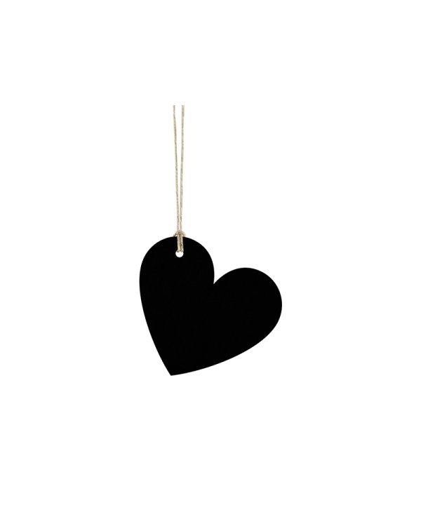 Paper Hearts, black, 5 x 4.5cm (1 pkt / 10 pc.)