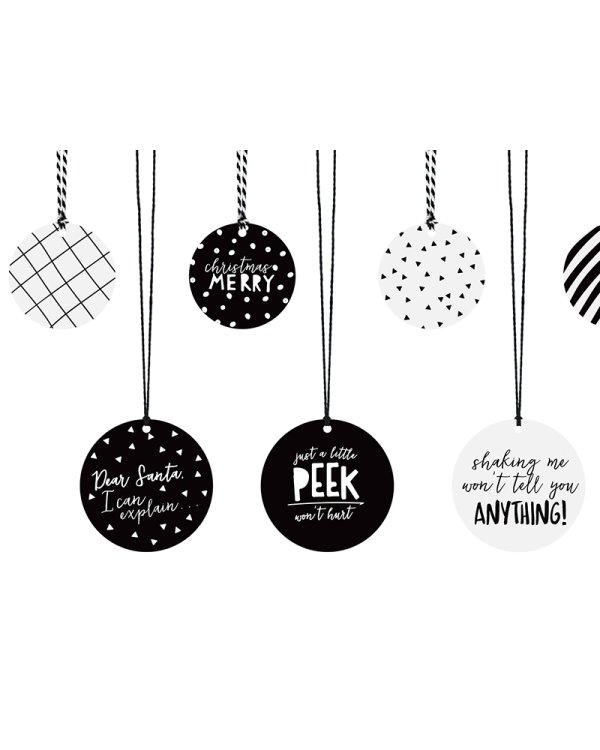 Gifts tags, mix (1 pkt / 12 pc.)