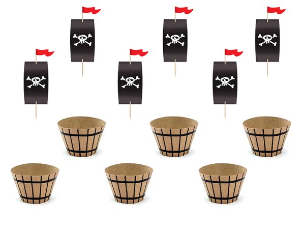 Cupcake kit Pirates Party (1 pkt / 6 pc.)