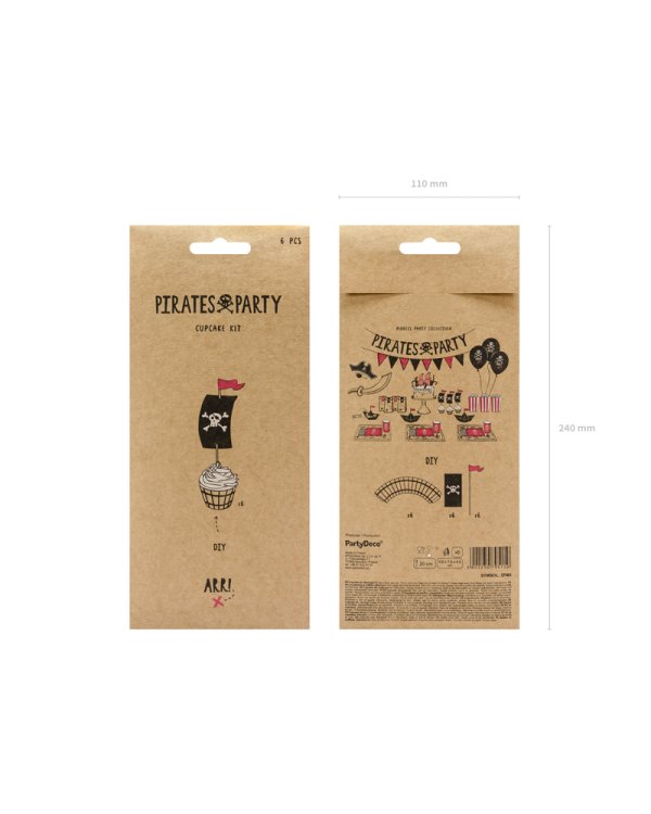 Cupcake kit Pirates Party (1 pkt / 6 pc.)